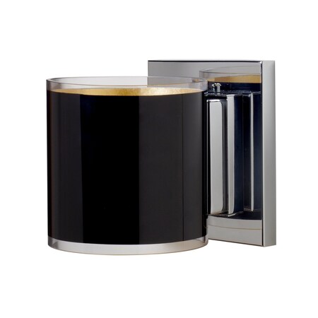 Besa Lighting Pogo Mini Sconce, Black/Inner Gold, Chrome Finish, 1x50W Halogen 1WS-7180GF-CR